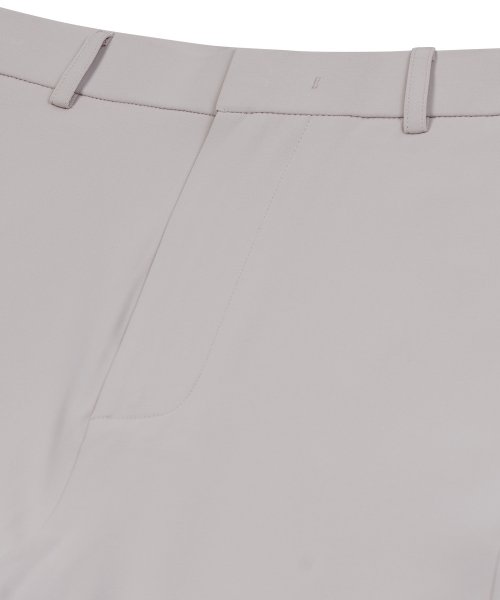 86-IRO268 базовые широкие брюки curved полиэстер Light Grey