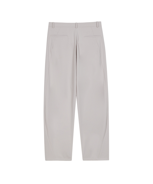 86-IRO268 базовые широкие брюки curved полиэстер Light Grey