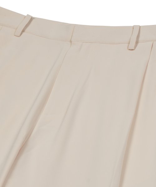 Широкие брюки со складками сзади 86-IRO265 Ivory