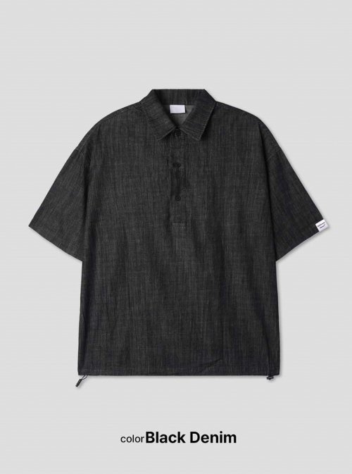 Льняная джинсовая футболка с нашивкой Dark Blue