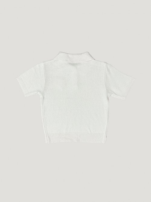 Кроп-трикотаж букле с коротким рукавом Cream Ivory