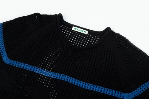 Цветочный полосатый сетчатый свитер Black Cobalt