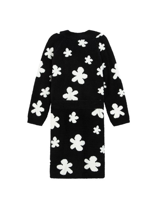 Flora Robe Gown - black ivory
