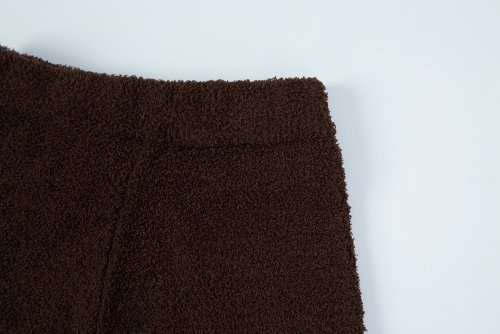 Брюки на резинке с оборками - Brown Pink