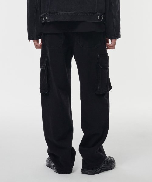 Широкие джинсы карго [Washed Black]