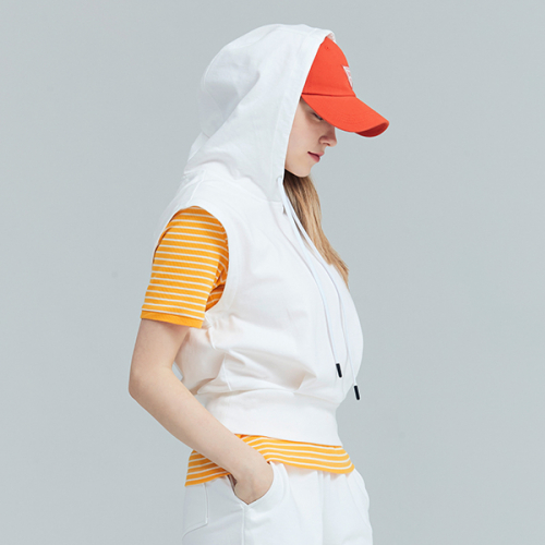 Женский жилет с капюшоном White