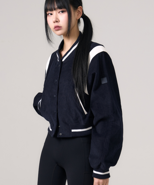 Вельветовый бомбер Varsity Teddy [NAVY]
