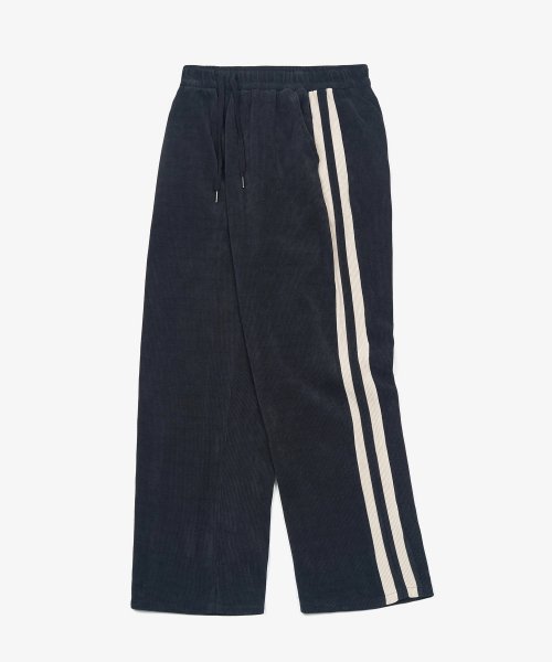 Double side line track vertical pants (DARK NAVY)
