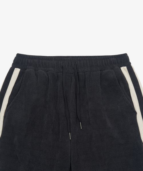 Double side line track vertical pants (DARK NAVY)