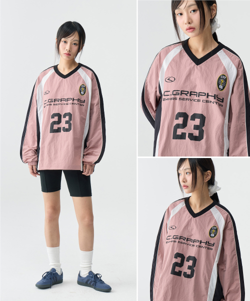 [SET] Спортивный костюм из нейлона с круглой горловиной - Indy Pink