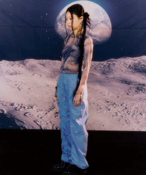 SHIRRING TRACK PANTS BLUE BP1WP007