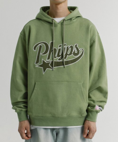 MUSINSA | PHYPS APPLIQUE STAR TAIL HOODIE_OATMEAL