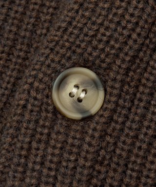 TOFFEE トフィ オーバーフィット ラウンドネック ニットカーディガン (ブラウン) 画像 4