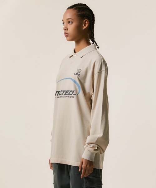 TECH PK COLLAR LONG SLV TEE black