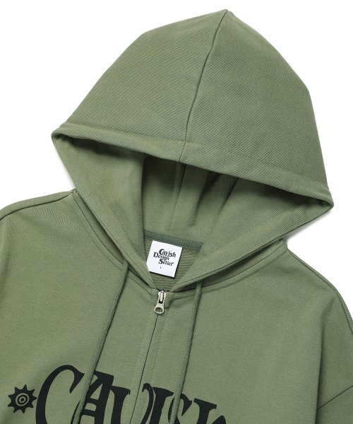 PIPING ZIP UP HOODIE GREEN(CV2DFUM480A)