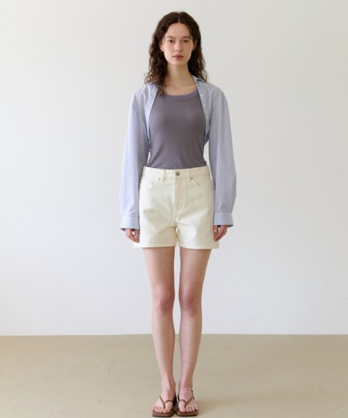 STRIPE SHIRT BOLERO - SKY