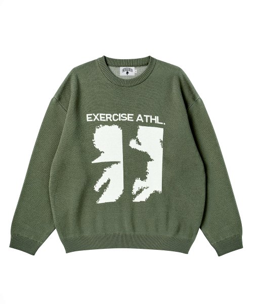 RUNNER PUZZLE PIECE JACQUARD KNIT_SAGE GREEN
