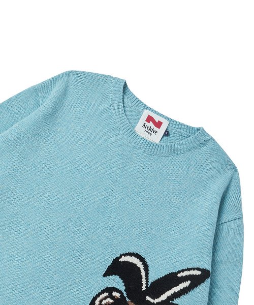 Оверсайз джемпер Play Dog жаккардовой вязки, Sky Blue