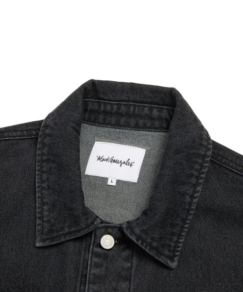 RELAXED DENIM TRUCKER JACKET - BLACK