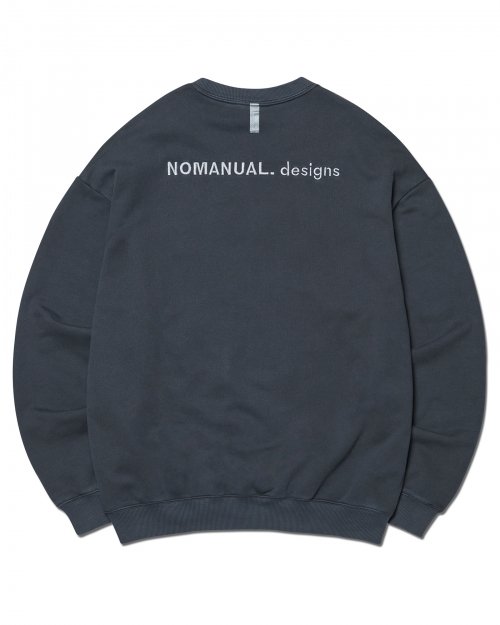 MUSINSA | NOMANUAL OVERDYED EMBLEM SWEATSHIRT - CHARCOAL