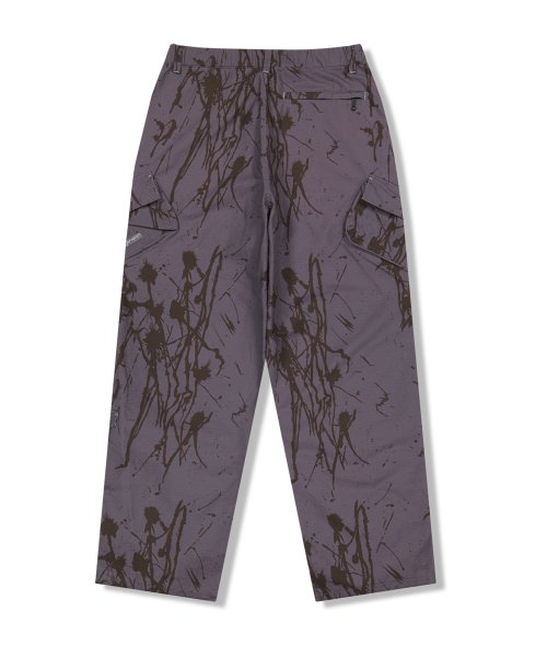 Zipper Knee Multi Pocket Pants Purple