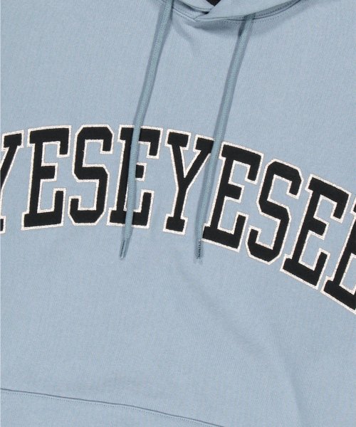 MUSINSA | YESEYESEE Arch Logo Hoodie Cool Gray