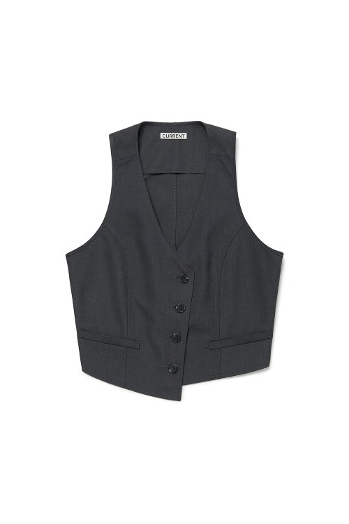 ASYMMETRIC BANDING VEST [DEEP BLUE]