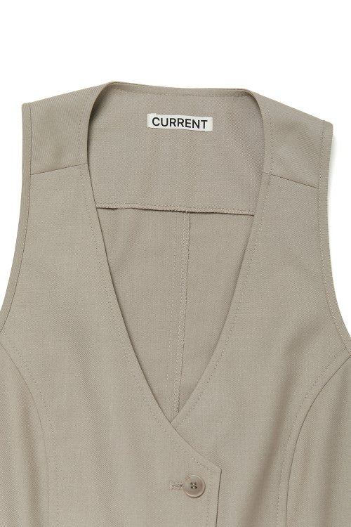 ASYMMETRIC BANDING VEST [OATMEAL]