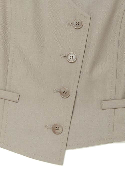 ASYMMETRIC BANDING VEST [OATMEAL]