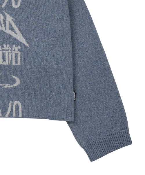 아조바이아조(AJOBYAJO) Total Logo Cropped Sweater [SKY BLUE