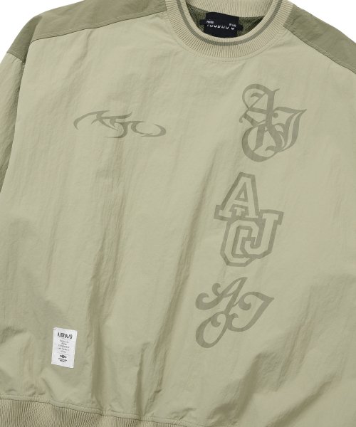 아조바이아조(AJOBYAJO) [PBA] Total Logo Nylon Sweatshirt [BEIGE