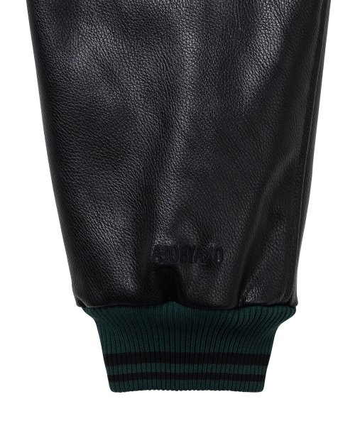 Wool Mixed Varsity Stadium Jacket [GREEN]