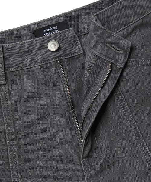 Women's Panel Wide Denim Pants [Gray] thumbnail 3