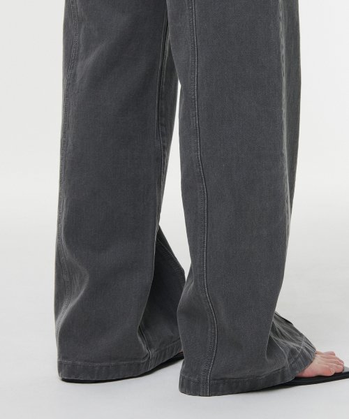 Women's Panel Wide Denim Pants [Gray] thumbnail 6