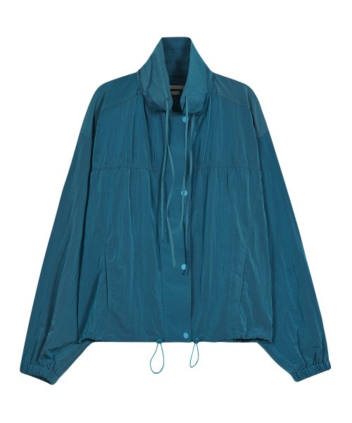 MUSINSA | TYPESERVICE Shirring Light Windbreaker [Emerald Blue]