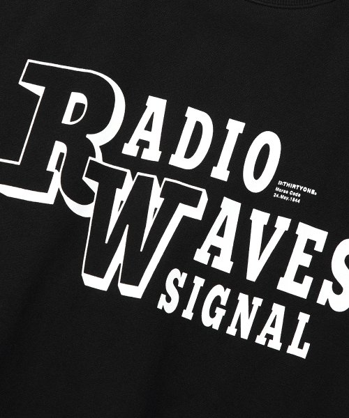 Radio Wave Graphic Crewneck Sweatshirt_Black