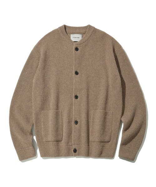 DTO Wappen Crewneck Wool Cardigan_Brown