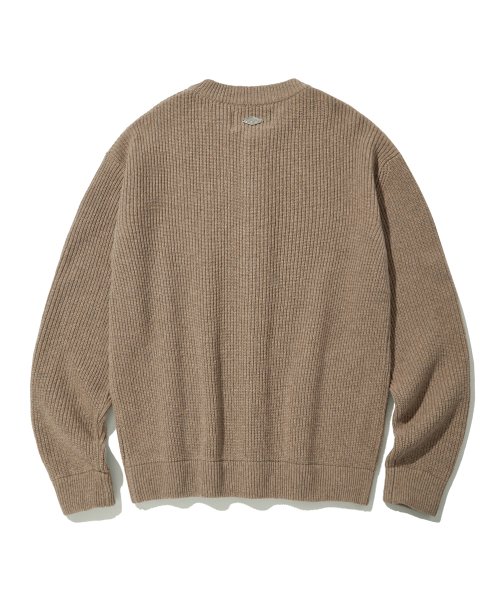 DTO Wappen Crewneck Wool Cardigan_Brown