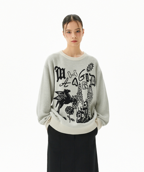FANTASIA KNIT SWEATER IVORY(MG2DFMK623A)