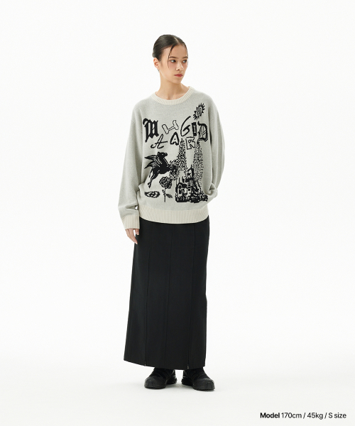 FANTASIA KNIT SWEATER IVORY(MG2DFMK623A)