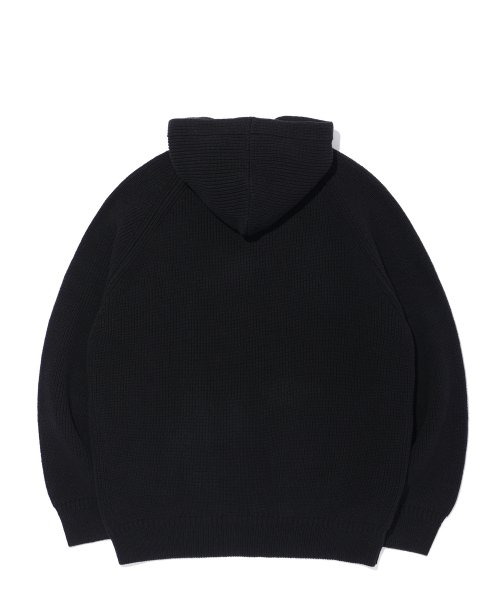 Hoodie Half Neck Knit Black