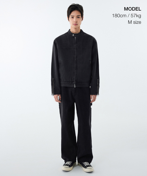 Джинсовая куртка гонщика [Washed Black]