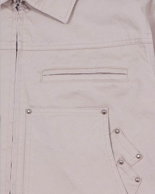 STUD BACK LOGO CARPENTER JACKET (BEIGE)