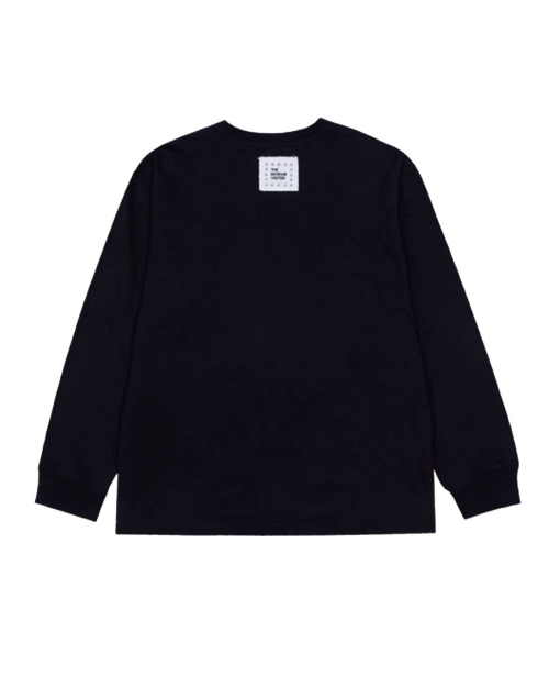 BLURRED HEART PRINTED LONG SLEEVE (BLACK)