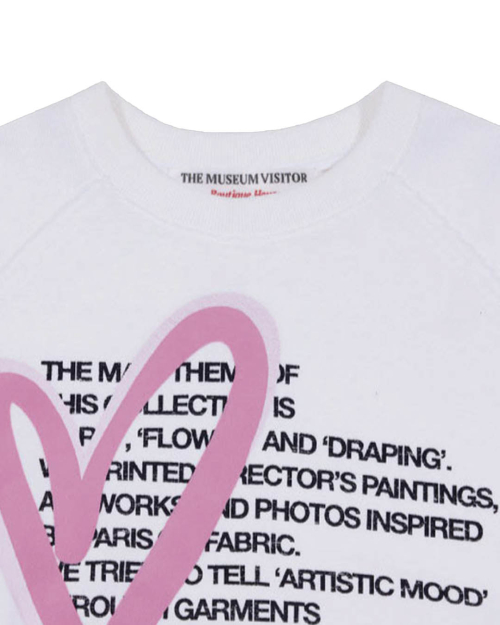 HEART PRINTED INSIDE-OUT SWEATSHIRTS (WHITE)