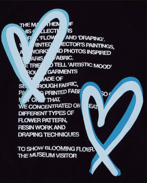 HEART PRINTED INSIDE-OUT SWEATSHIRTS (BLACK)
