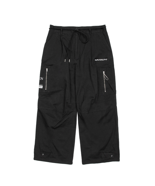 Широкие брюки карго с логотипом Vividy Hidden Guts (Black)