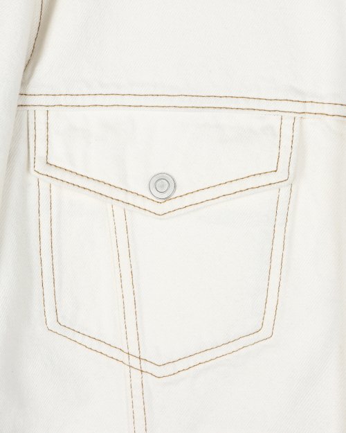 CONE MILL DENIM STITCHED TRUCKER JACKET ECRU