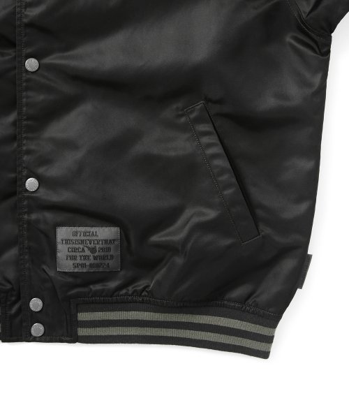 디스이즈네버댓(THISISNEVERTHAT) Satin Varsity Jacket Black