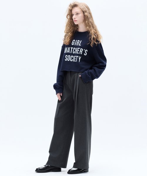 GIRLS LOGO CROP SWEATSHIRT_NAVY